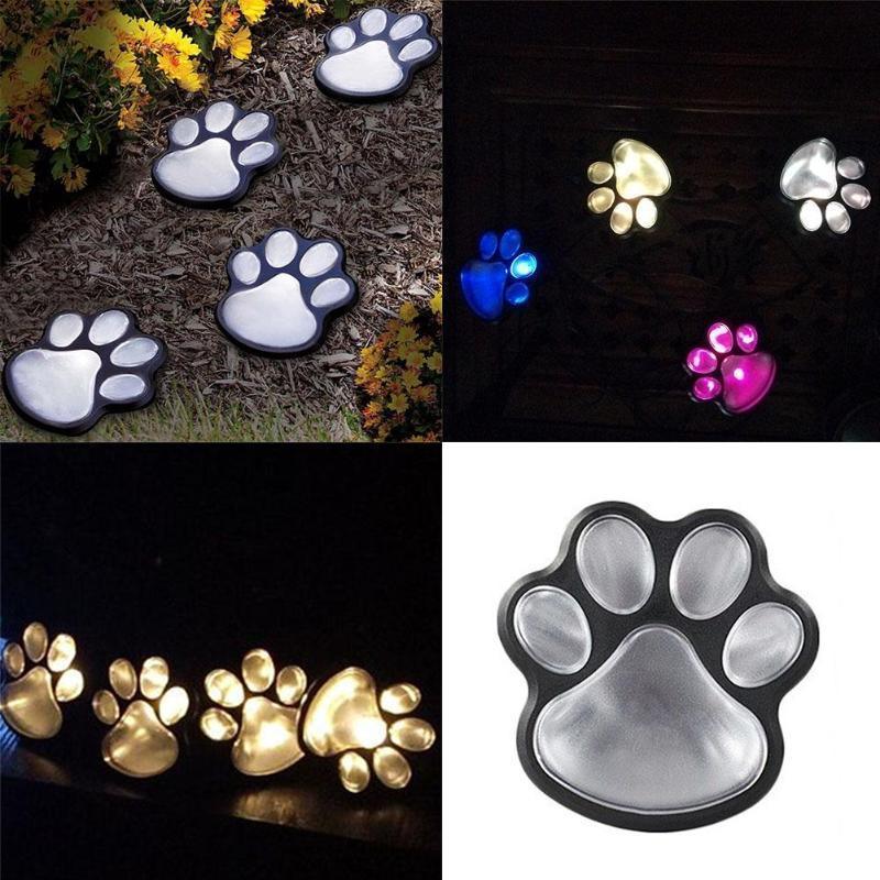 LED Solar Waterproof Cat Dog Animal Paw Shape Lights For Garden Yard Pathway Animal Lover - Majestic Pet Kingdom
