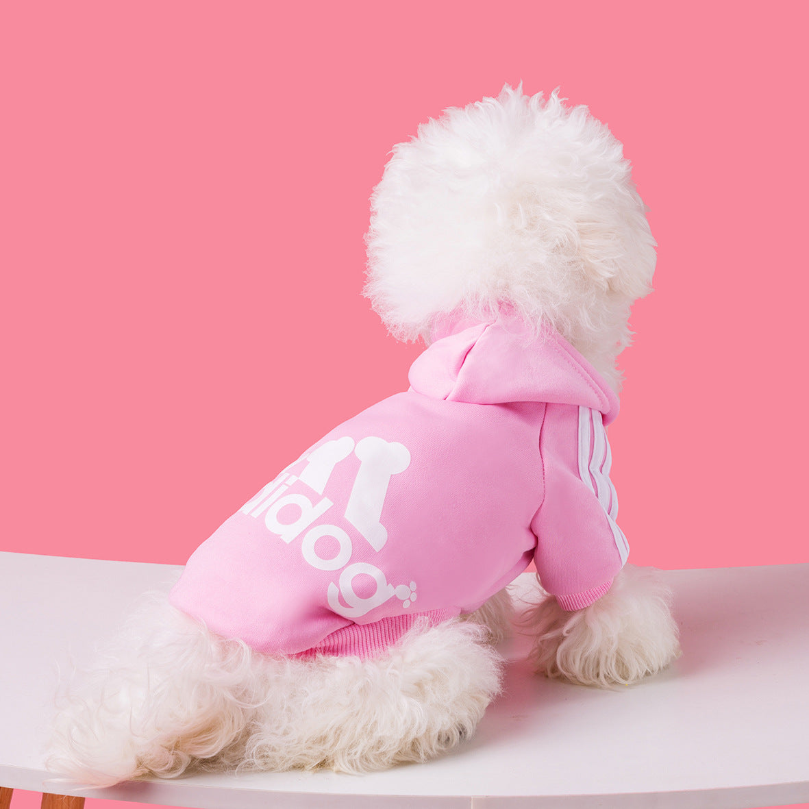 Dog Hoodie Adidog Sport Fleece Sweatshirt for Medium Large Dogs - Detail Angle 2 | Majestic Pet Kingdom