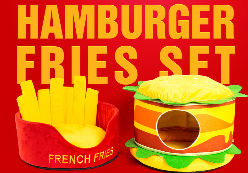 Hamburger French Fries Pet Bed | Purrfect Pet Kingdom