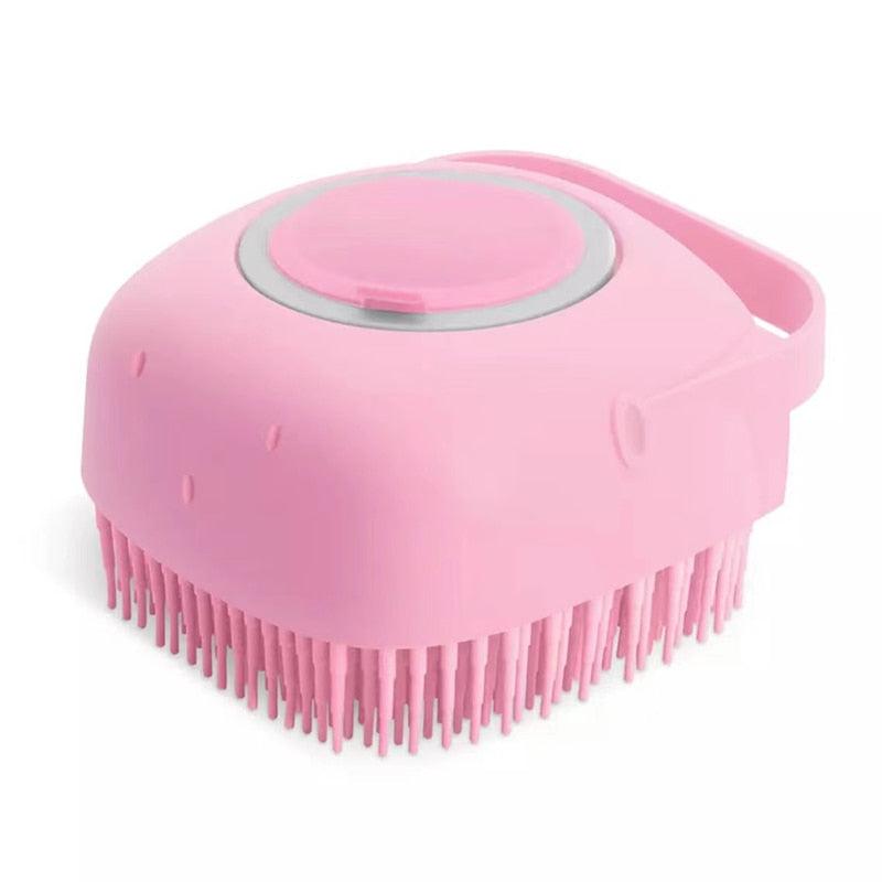 Dog Bath Brush Silicone Scrub Massage Dispenser Grooming Tool - Detail Angle 4 | Majestic Pet Kingdom