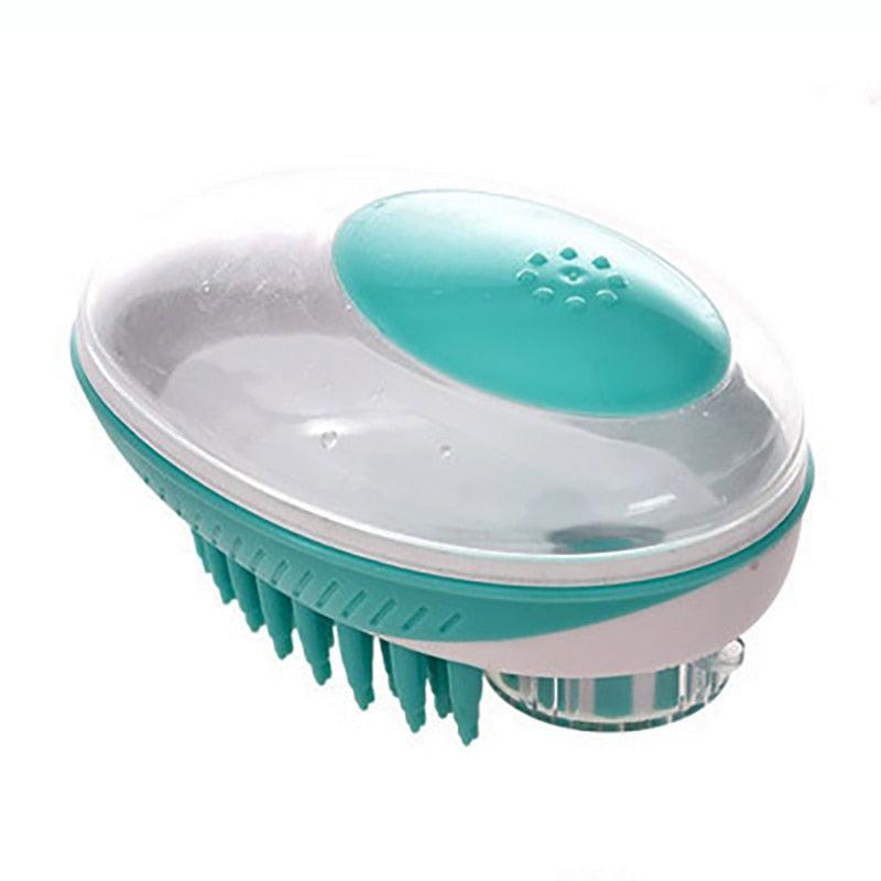 Pet Dog Cat Bath Brush 2-in-1 Pet  Massage Comb Soft Silicone Pet Shower Hair Grooming Comb Dog Cleaning Tool Pet Supplies Pet Brush Bath Massage Brush Shampoo Dispenser for Pet.