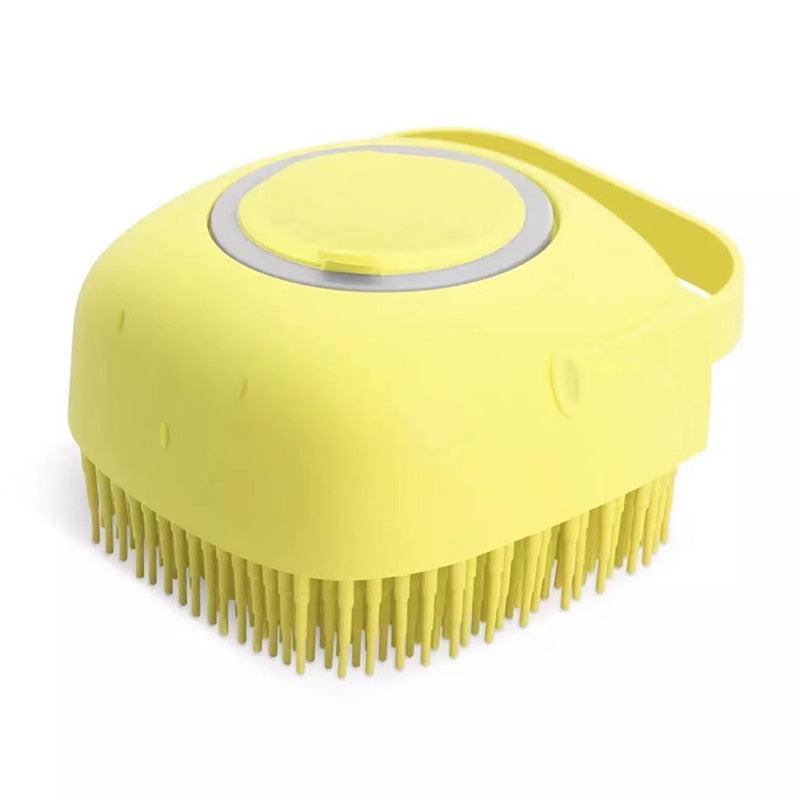 Pet Dog Cat Bath Brush 2-in-1 Pet  Massage Comb Soft Silicone Pet Shower Hair Grooming Comb Dog Cleaning Tool Pet Supplies Pet Brush Bath Massage Brush Shampoo Dispenser for Pet.