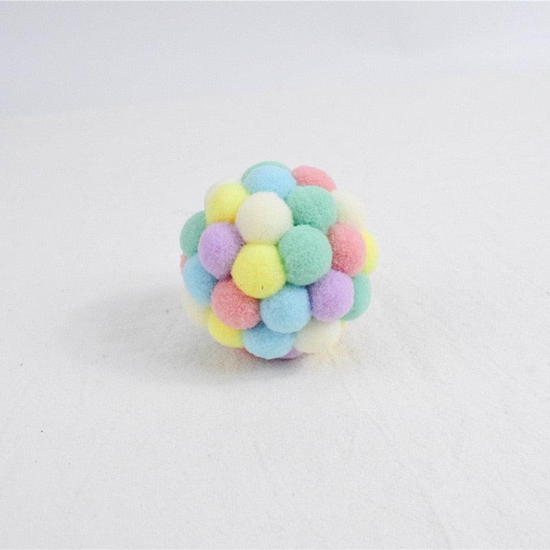 Cat Toy Balls Plush Bite-Resistant Interactive Play 10-Pack - Detail Angle 3 | Majestic Pet Kingdom
