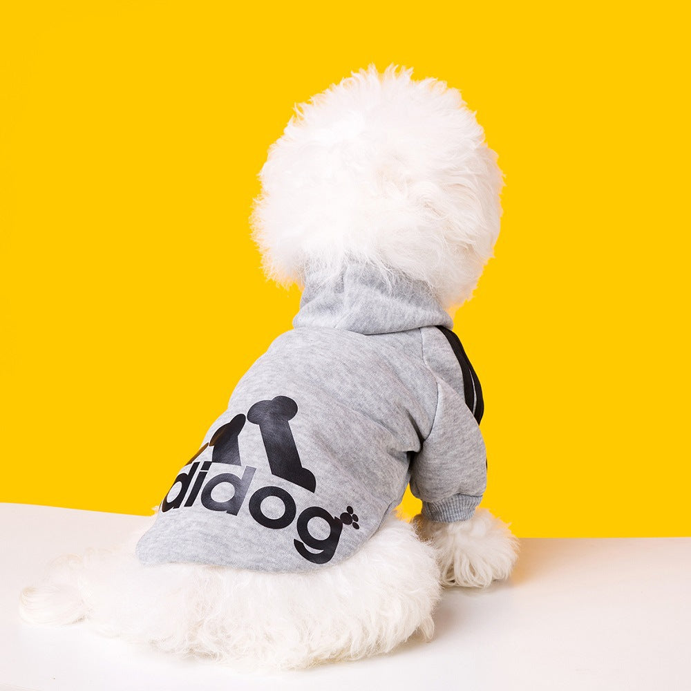 Dog Hoodie Adidog Sport Fleece Sweatshirt for Medium Large Dogs - Detail Angle 5 | Majestic Pet Kingdom
