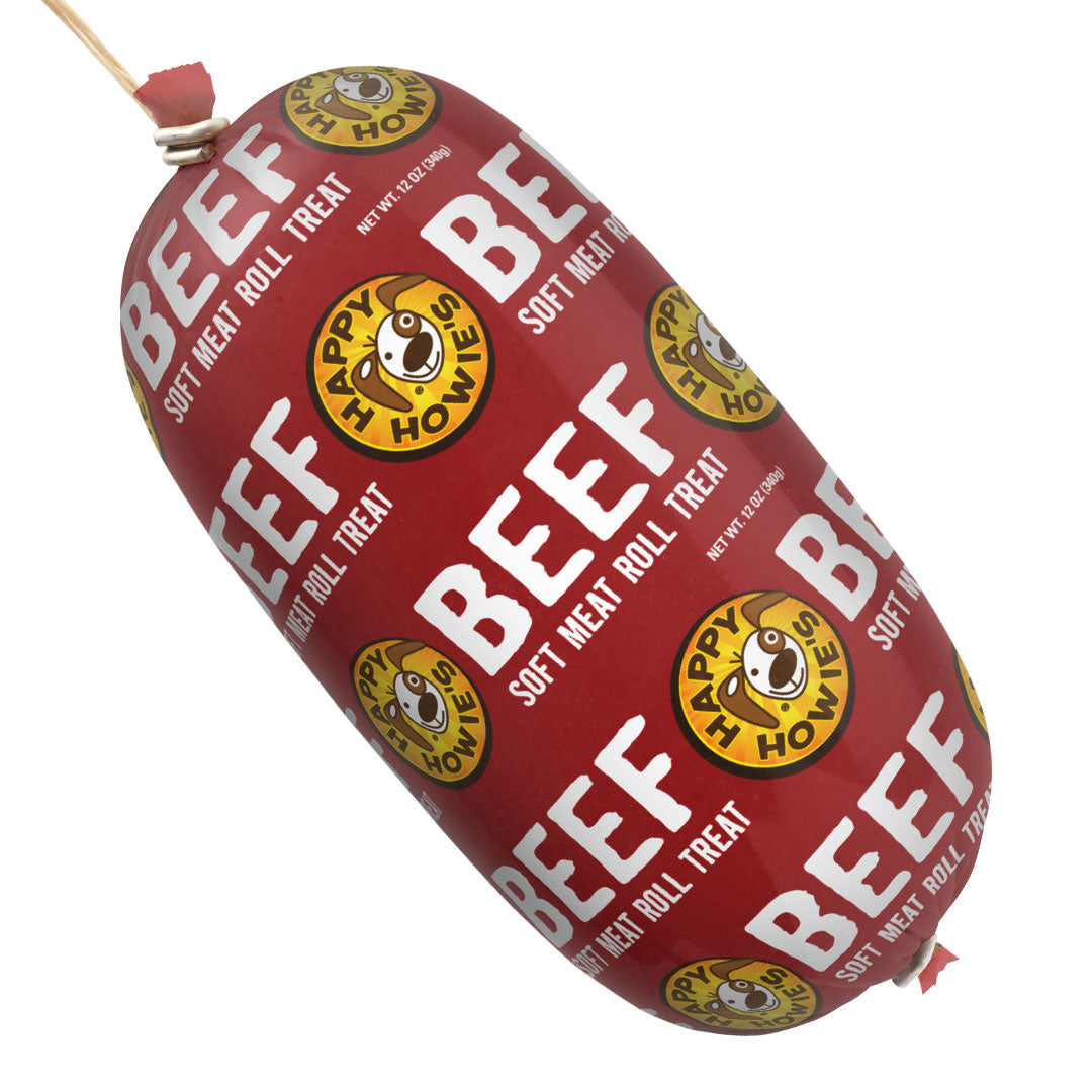 Dog Treats Happy Howies Beef Gourmet Meat Roll Slices 12oz B