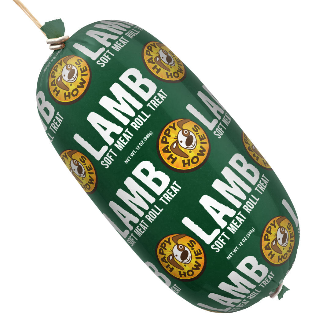 Dog Treats Happy Howies Lamb Gourmet Meat Roll Chews 12oz Bag - Main Feature View | Majestic Pet Kingdom