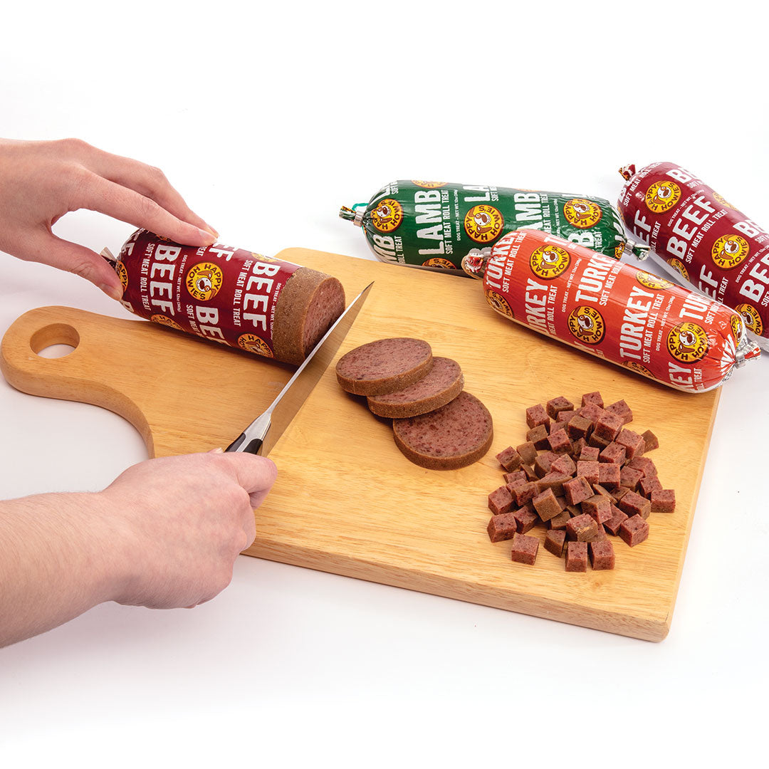 Dog Treats Happy Howies Beef Gourmet Meat Roll Slices 12oz