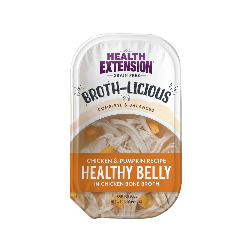 Health Extension Broth-Licious Healthy Belly Chicken & Pumpkin Bone Broth Topper (3.5oz) - Majestic Pet Kingdom