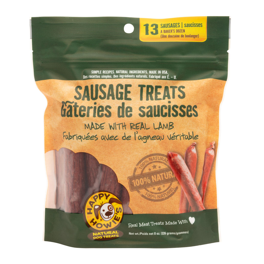 Dog Treats Happy Howies Lamb Sausage Chews 4-Inch 13-Pack Ba