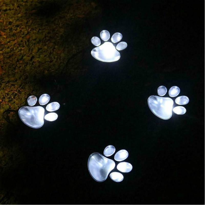 LED Solar Waterproof Cat Dog Animal Paw Shape Lights For Garden Yard Pathway Animal Lover - Majestic Pet Kingdom