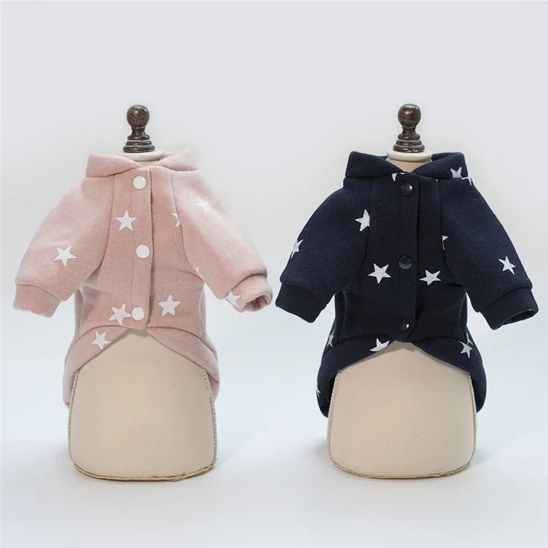2026 New Brand Soft Pet Dog Clothes For Dog Puppy Cat Winter Warm Clothes Star Print Costume Coat chihuahua Cheap roupa cachorro - Majestic Pet Kingdom