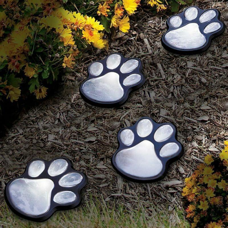 LED Solar Waterproof Cat Dog Animal Paw Shape Lights For Garden Yard Pathway Animal Lover - Majestic Pet Kingdom