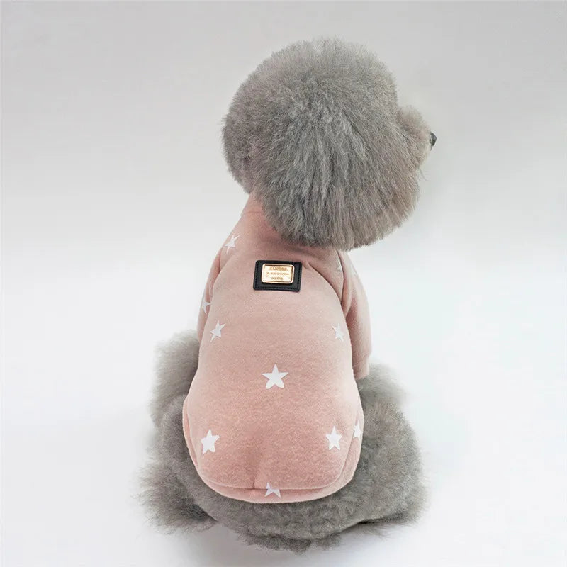2026 New Brand Soft Pet Dog Clothes For Dog Puppy Cat Winter Warm Clothes Star Print Costume Coat chihuahua Cheap roupa cachorro - Majestic Pet Kingdom