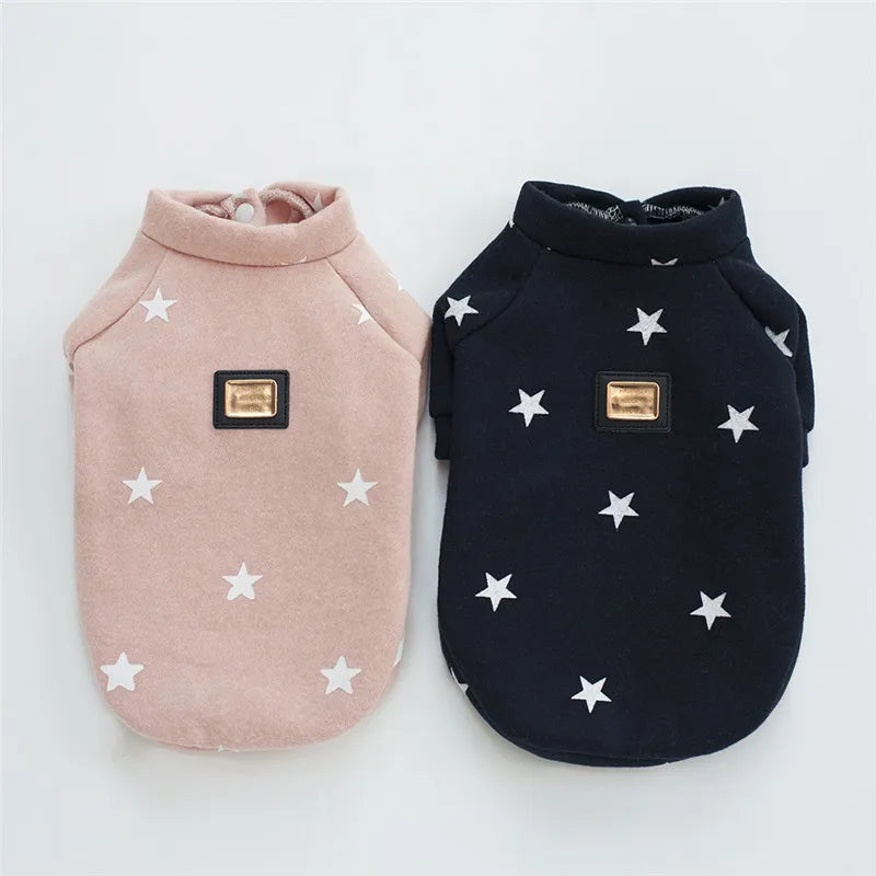2026 New Brand Soft Pet Dog Clothes For Dog Puppy Cat Winter Warm Clothes Star Print Costume Coat chihuahua Cheap roupa cachorro - Majestic Pet Kingdom