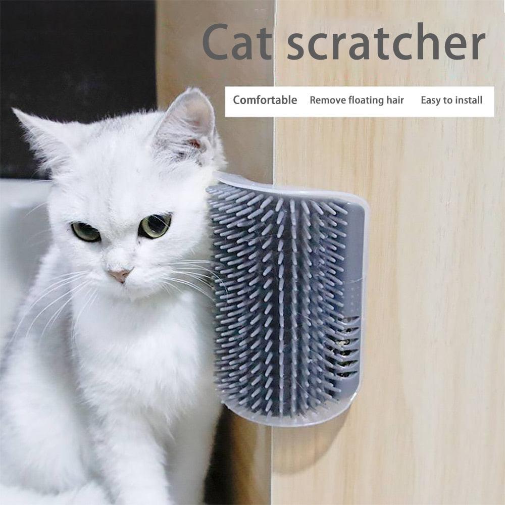 Cat Self Groomer Wall-Mounted Corner Massage Brush Groomer - Main Feature View | Majestic Pet Kingdom