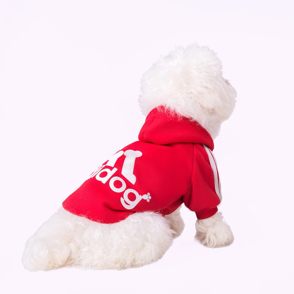 Dog Hoodie Adidog Sport Fleece Sweatshirt for Medium Large Dogs - Detail Angle 3 | Majestic Pet Kingdom
