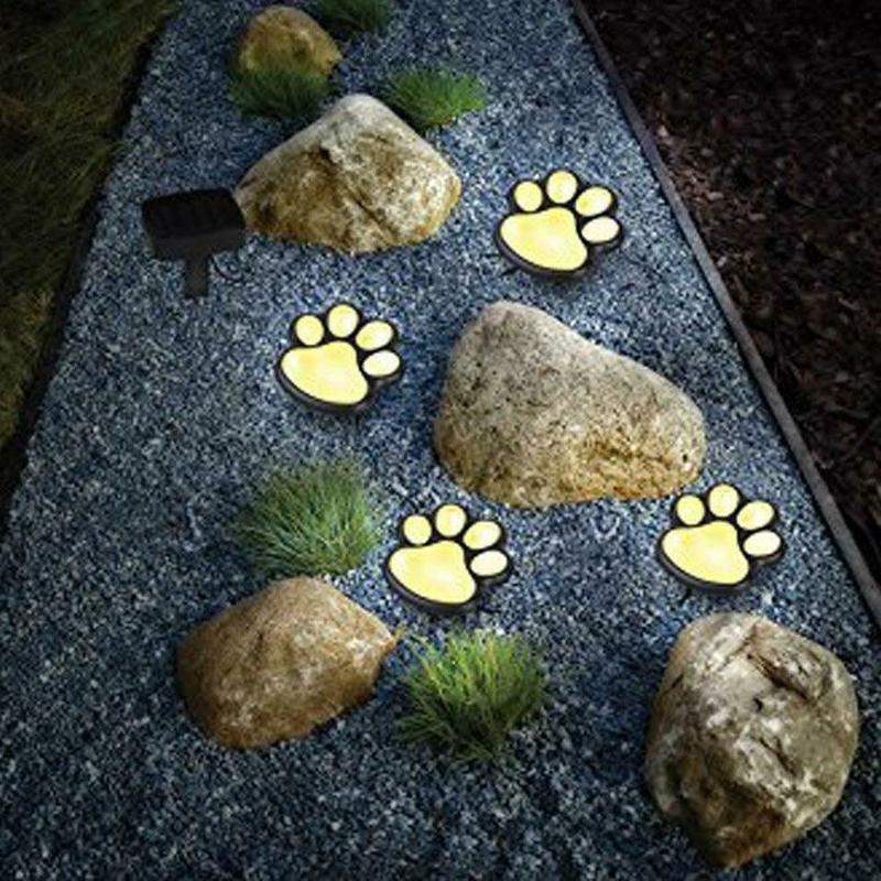 LED Solar Waterproof Cat Dog Animal Paw Shape Lights For Garden Yard Pathway Animal Lover - Majestic Pet Kingdom
