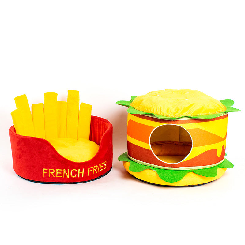 Hamburger French Fries Pet Bed | Purrfect Pet Kingdom