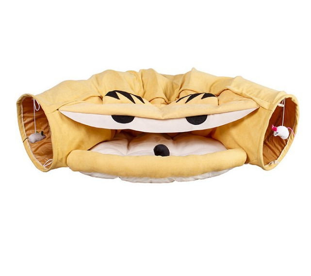 Collapsible Removable Cat Tunnel Tube With Cat Bed Set - Majestic Pet Kingdom