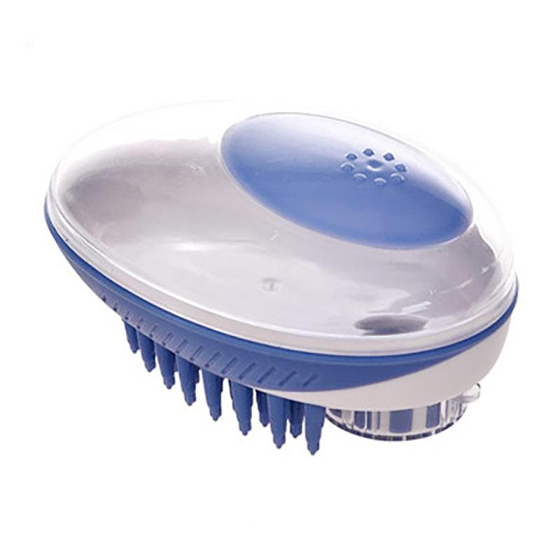 Pet Dog Cat Bath Brush 2-in-1 Pet  Massage Comb Soft Silicone Pet Shower Hair Grooming Comb Dog Cleaning Tool Pet Supplies Pet Brush Bath Massage Brush Shampoo Dispenser for Pet.