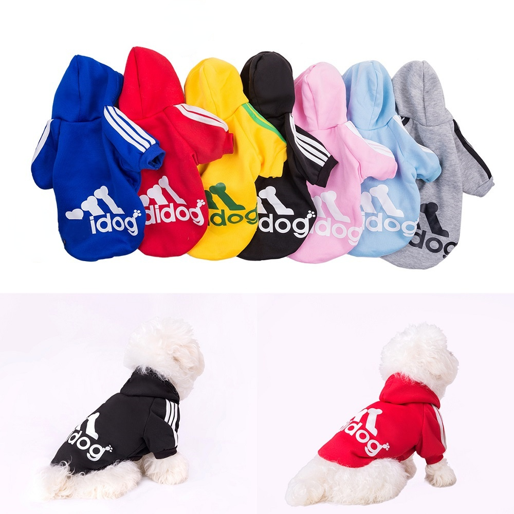 Dog Hoodie Adidog Sport Fleece Sweatshirt for Medium Large Dogs - Main Feature View | Majestic Pet Kingdom