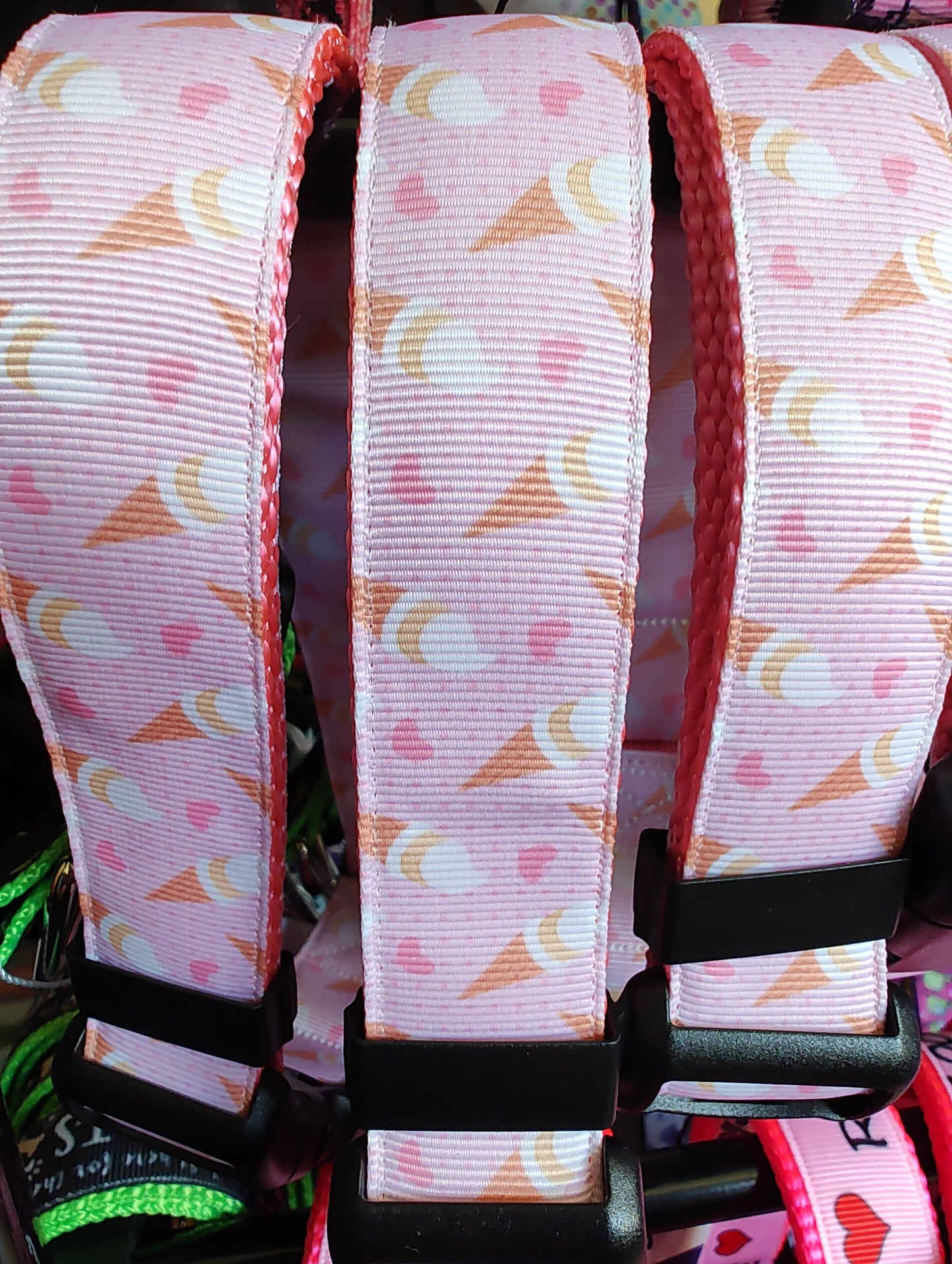 Ice Cream Pink Nylon Dog Collar MD, LG, XL, Leash | Purrfect Pet Kingdom