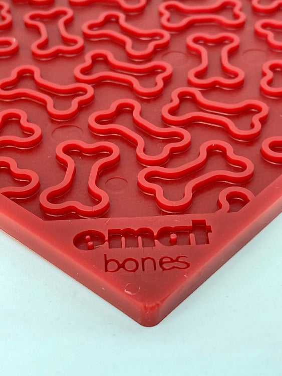 Dog Lick Mat Bones Pattern Silicone Anxiety Relief Food Pad