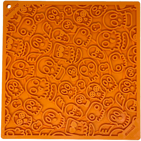 Dog Lick Mat Zombie Skull Halloween Silicone Enrichment Pad