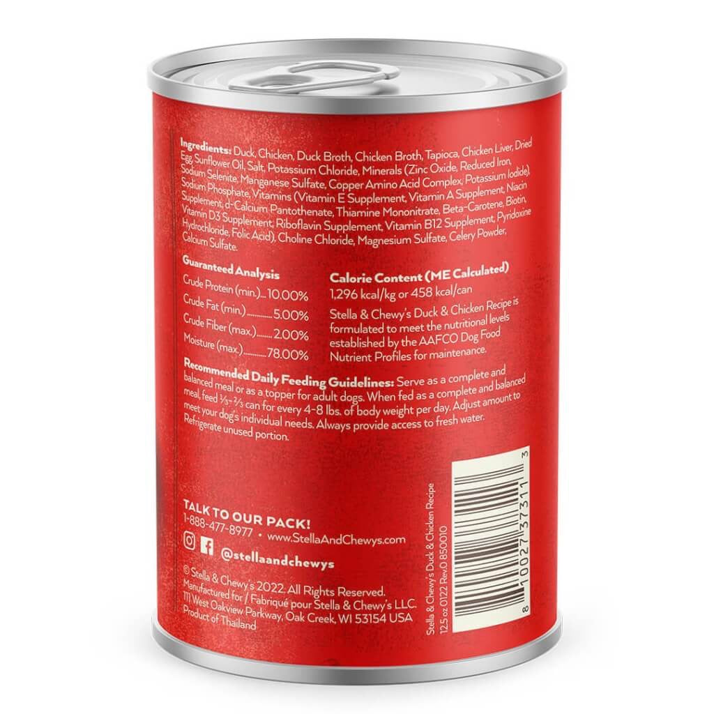 Stella & 's Gourmet Pate Duck and Chicken Wet Dog Food (12.5oz) - Majestic Pet Kingdom