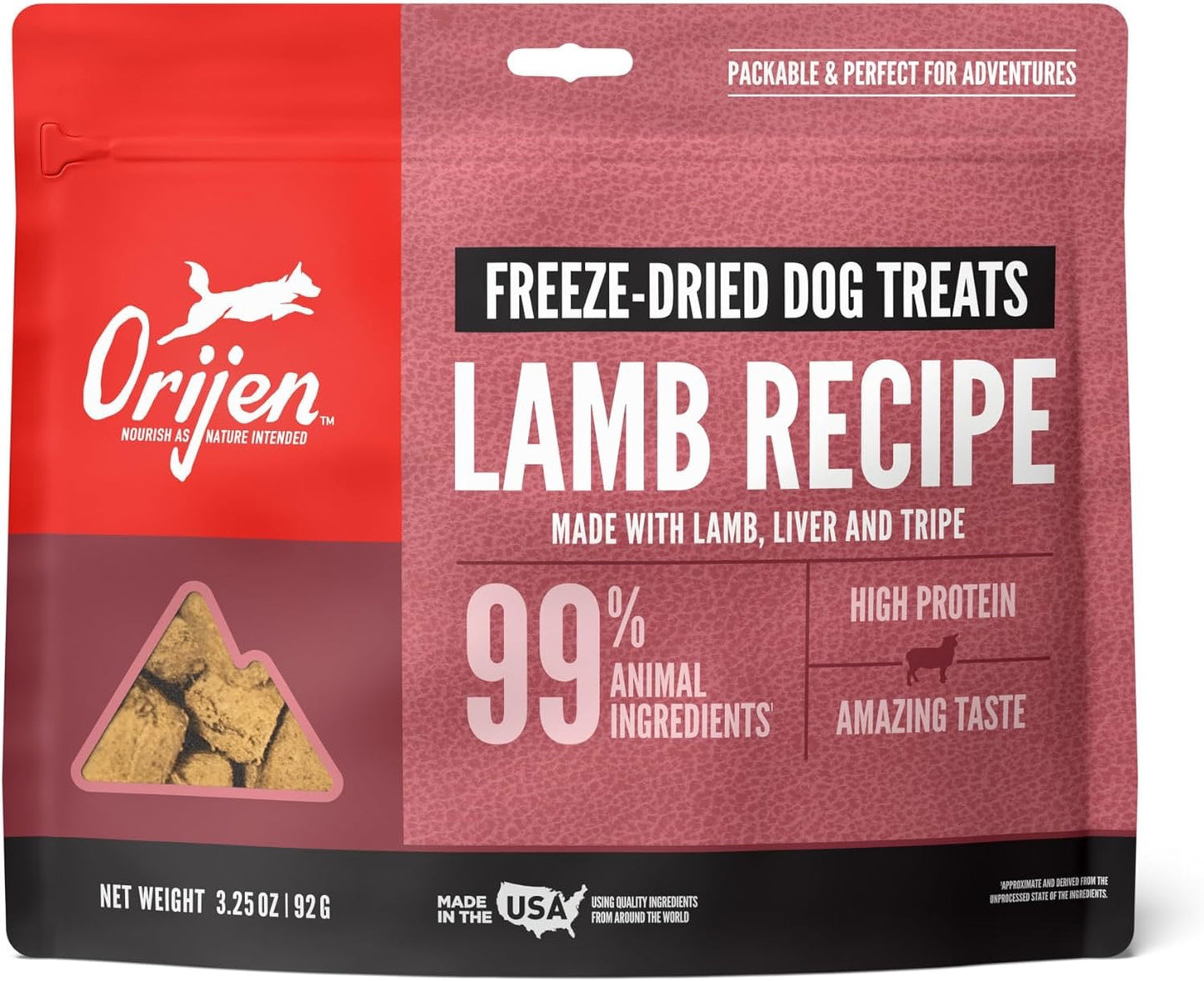Dog Treats Orijen Grass-Fed Lamb Freeze-Dried Snacks 3.25oz
