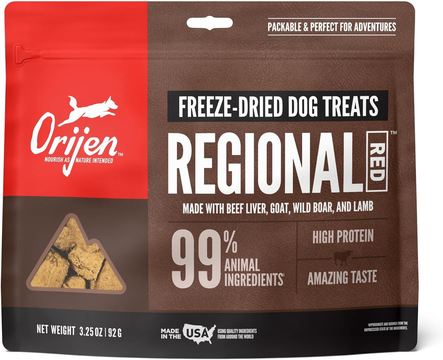 Dog Treats Orijen Regional Red Freeze-Dried Meat Snacks