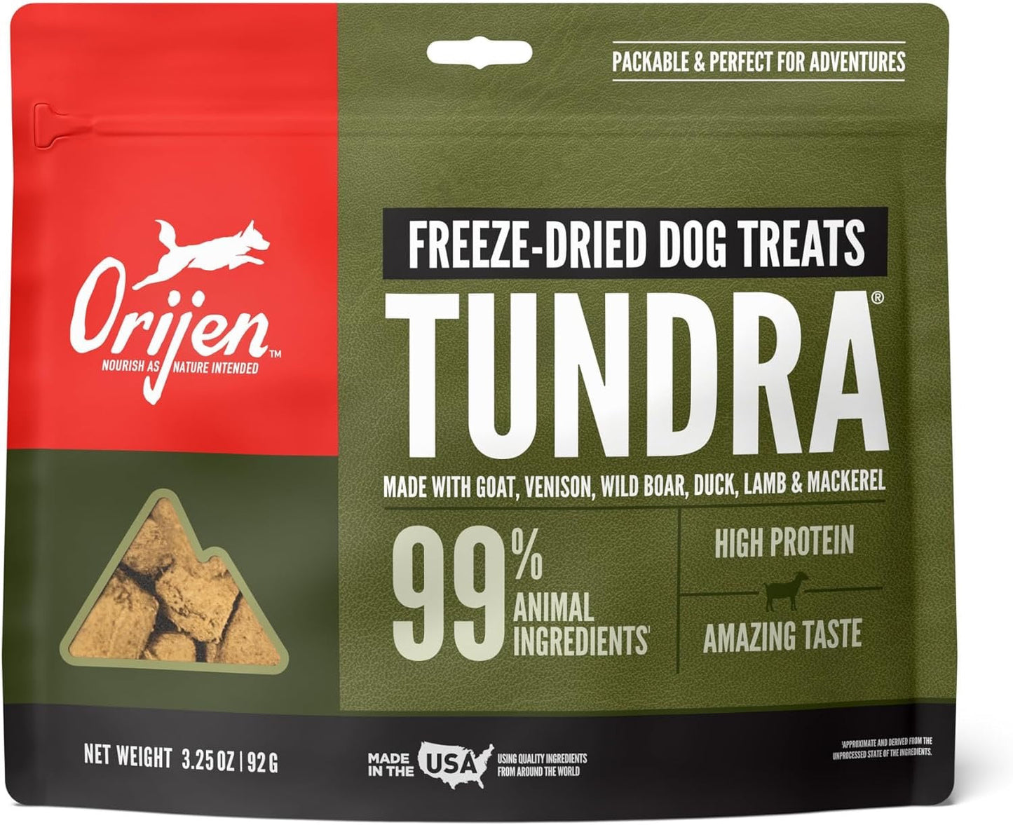 Dog Treats Orijen Tundra Freeze-Dried Exotic Meat Bites