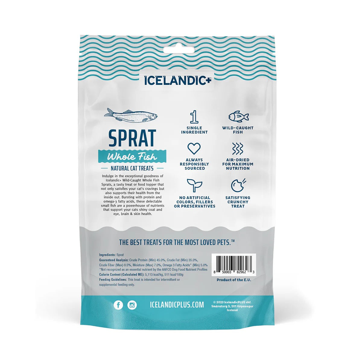 Dog Treats Icelandic Whole Sprats Wild Caught Fish Chews 2oz