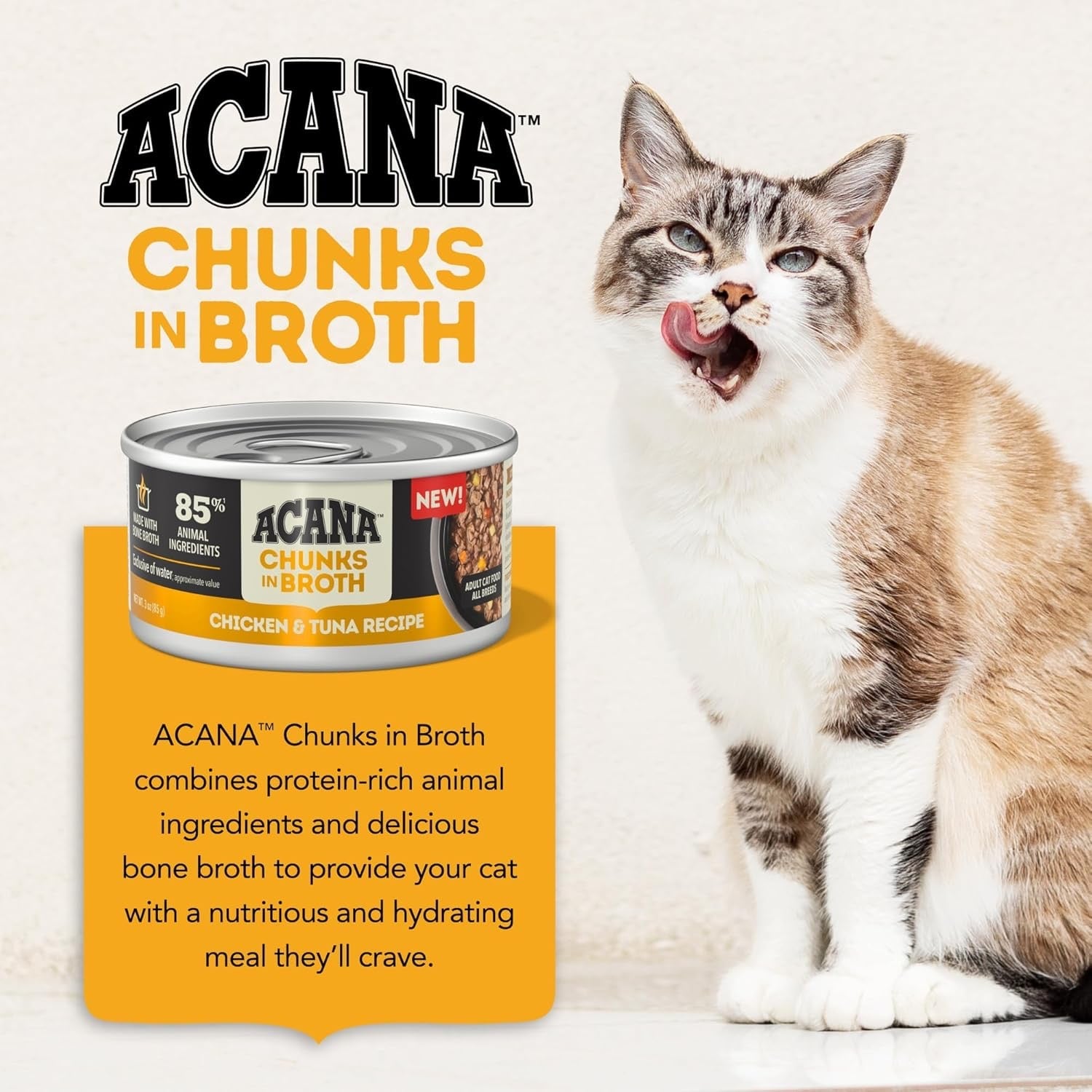 Acana Grain Free Chunks in Broth Chicken & Tuna Wet Cat Food (3oz) - Majestic Pet Kingdom