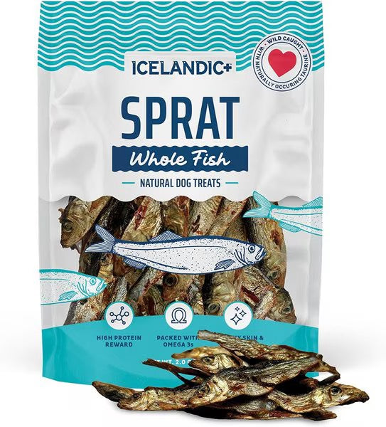 Dog Treats Icelandic Whole Sprats Wild Caught Fish Chews 2oz