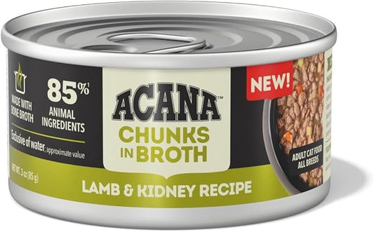 Acana Grain Free Chunks in Broth Lamb & Kidney Wet Cat Food (3oz) - Majestic Pet Kingdom