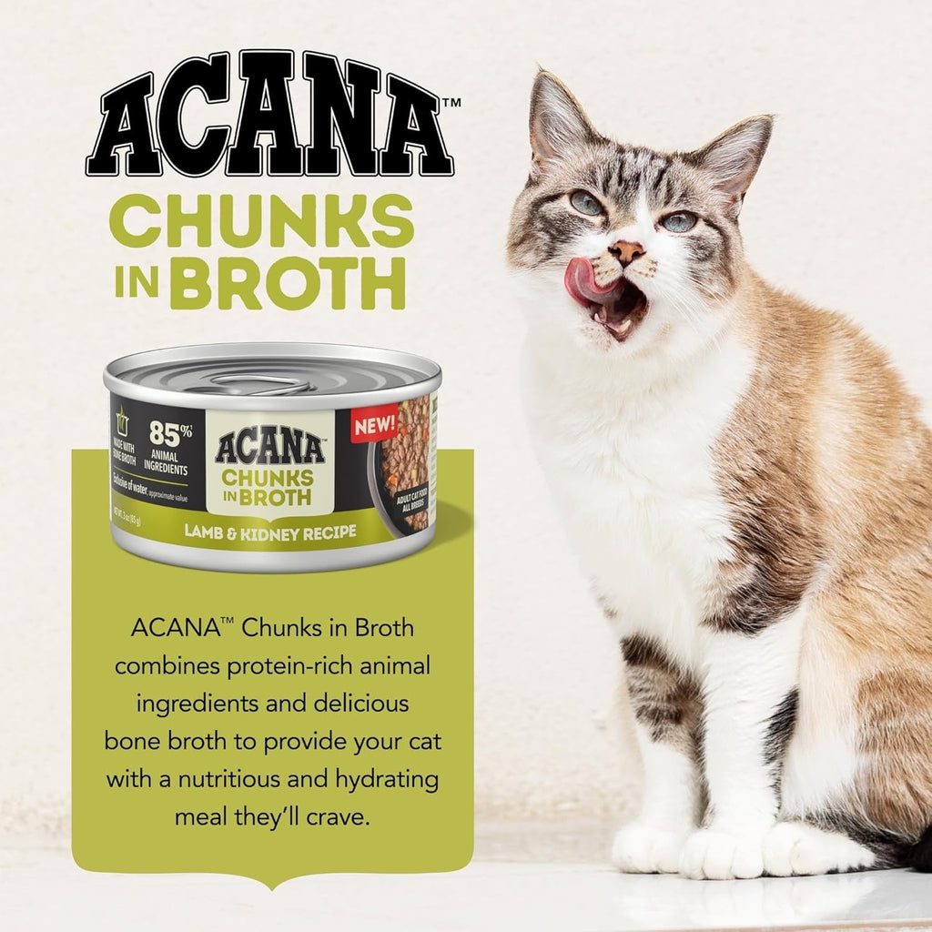 Acana Grain Free Chunks in Broth Lamb & Kidney Wet Cat Food (3oz) - Majestic Pet Kingdom
