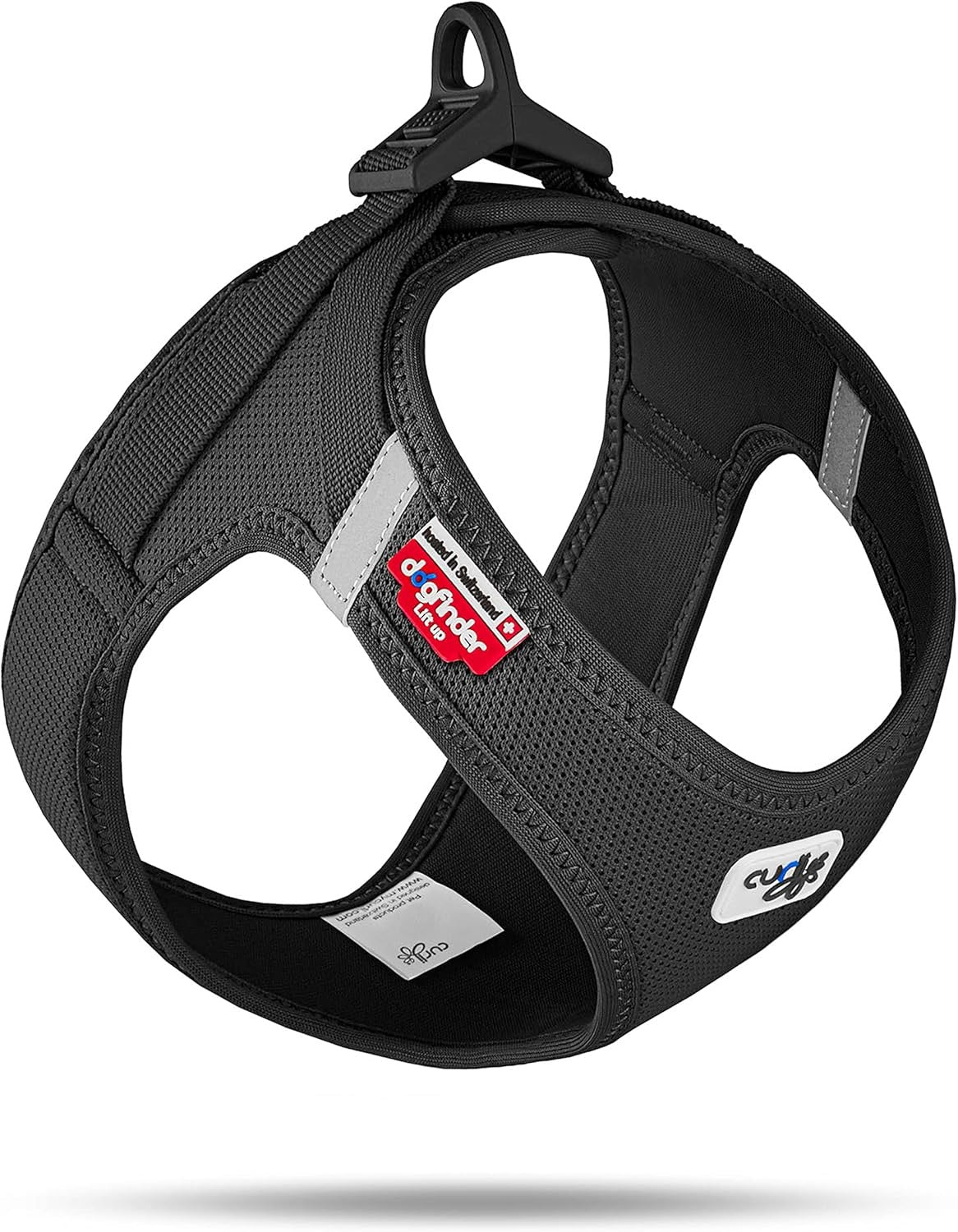 Dog Harness Curli Air Mesh Clasp Black Breathable Step-In