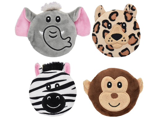 Multipet Minipet Subwoofers Safari Assorted Animals 3.5" Dog Toy
