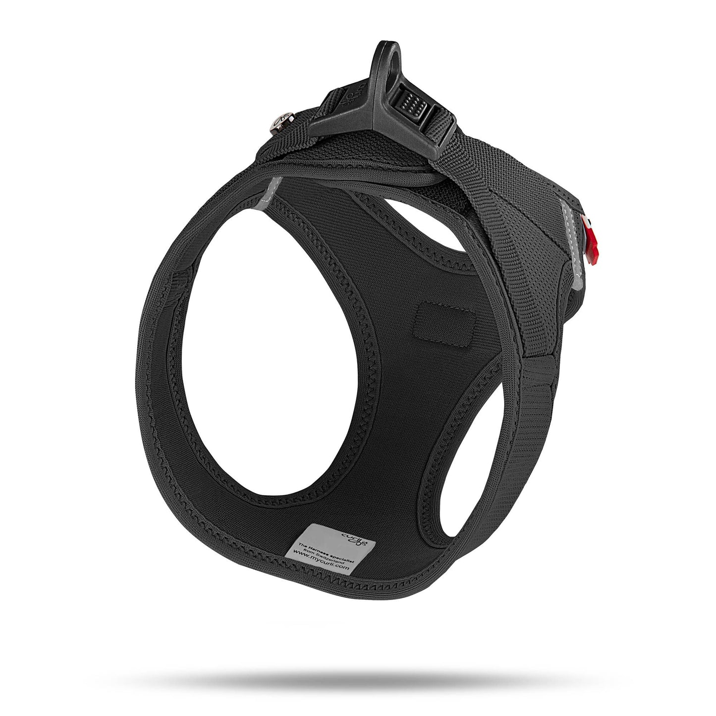 Dog Harness Curli Air Mesh Clasp Black Breathable Step-In