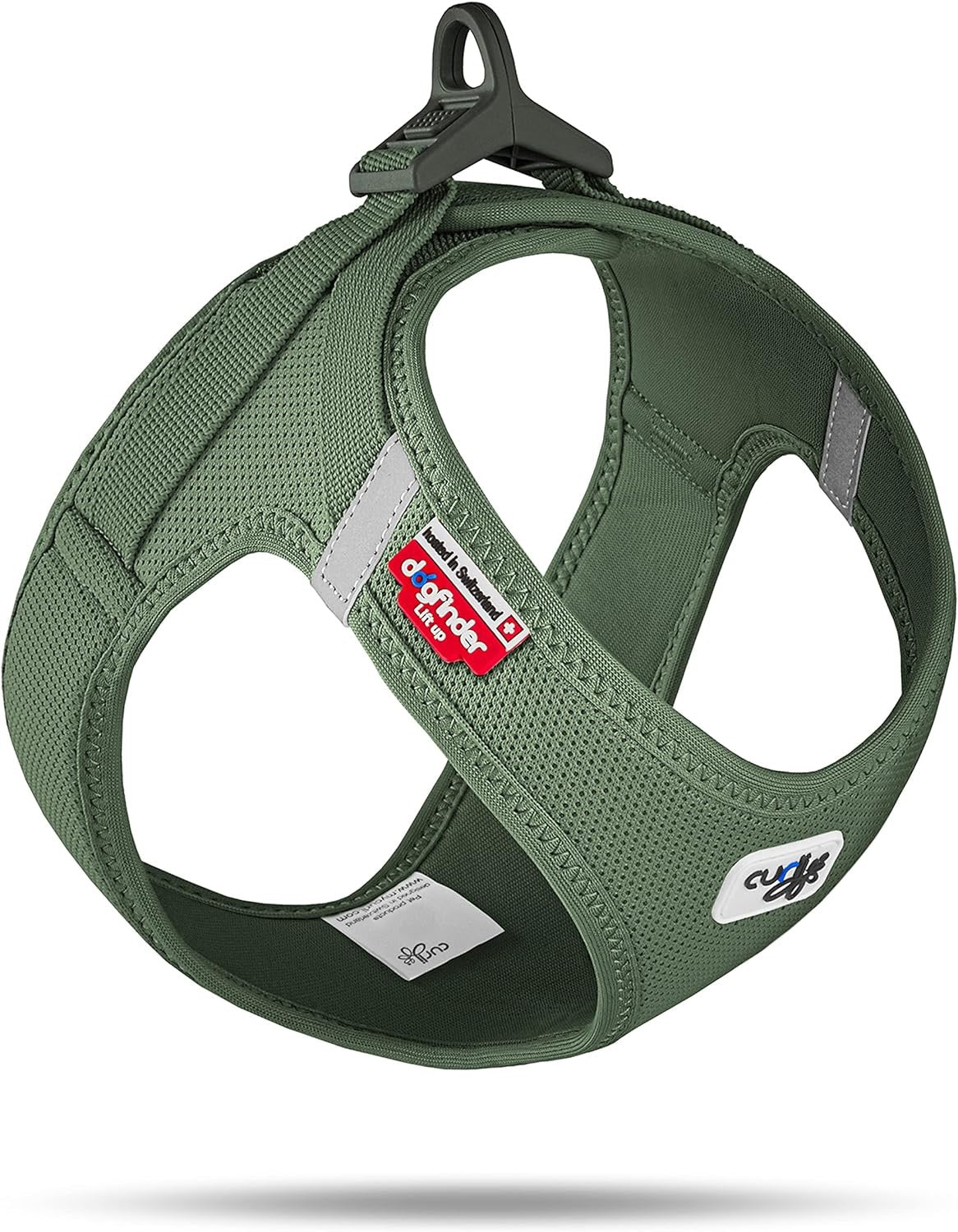 Dog Harness Curli Air Mesh Clasp Moss Green Step-In Vest