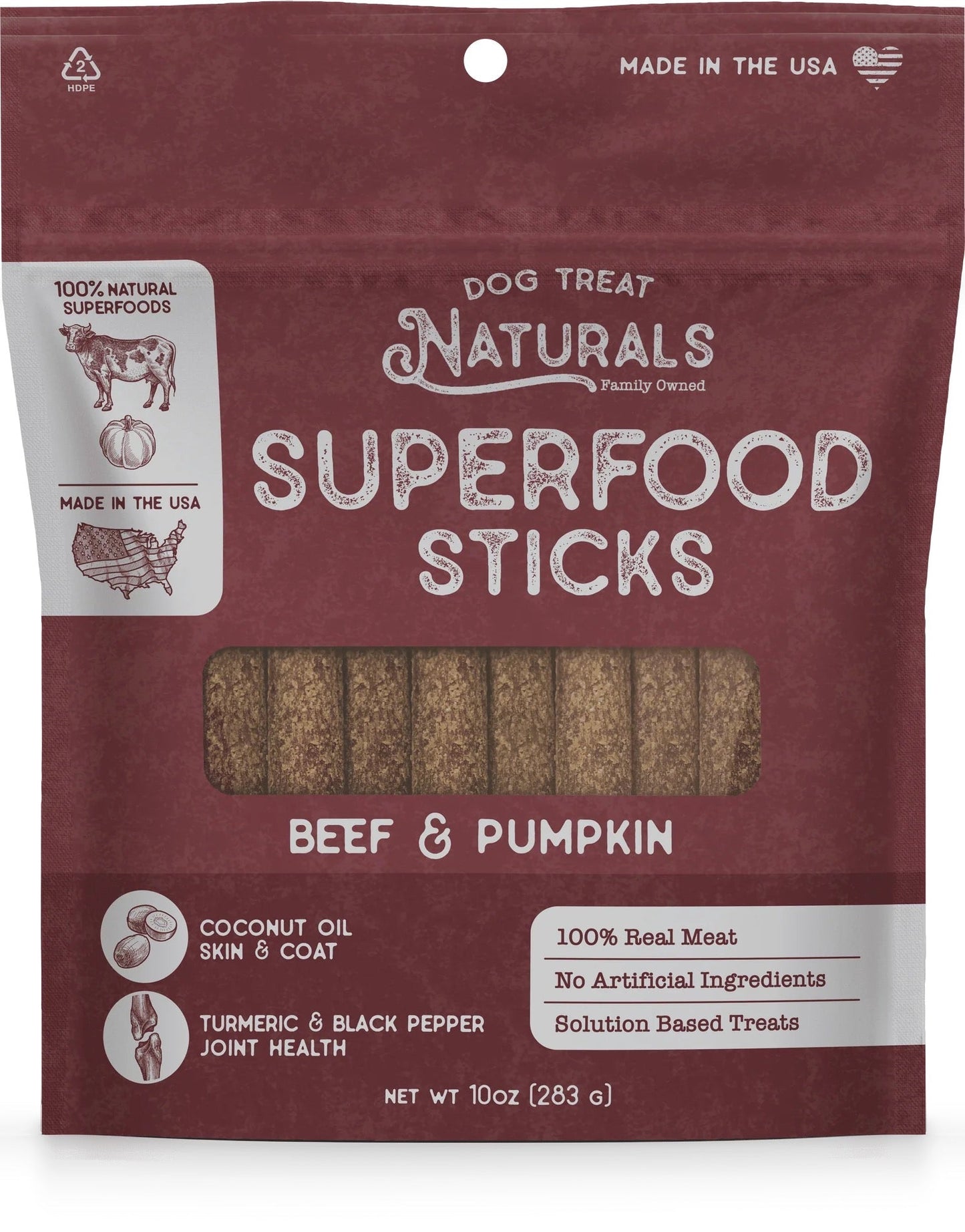 Dog Treats Naturals Superfood Beef & Pumpkin Chews 10oz Bag
