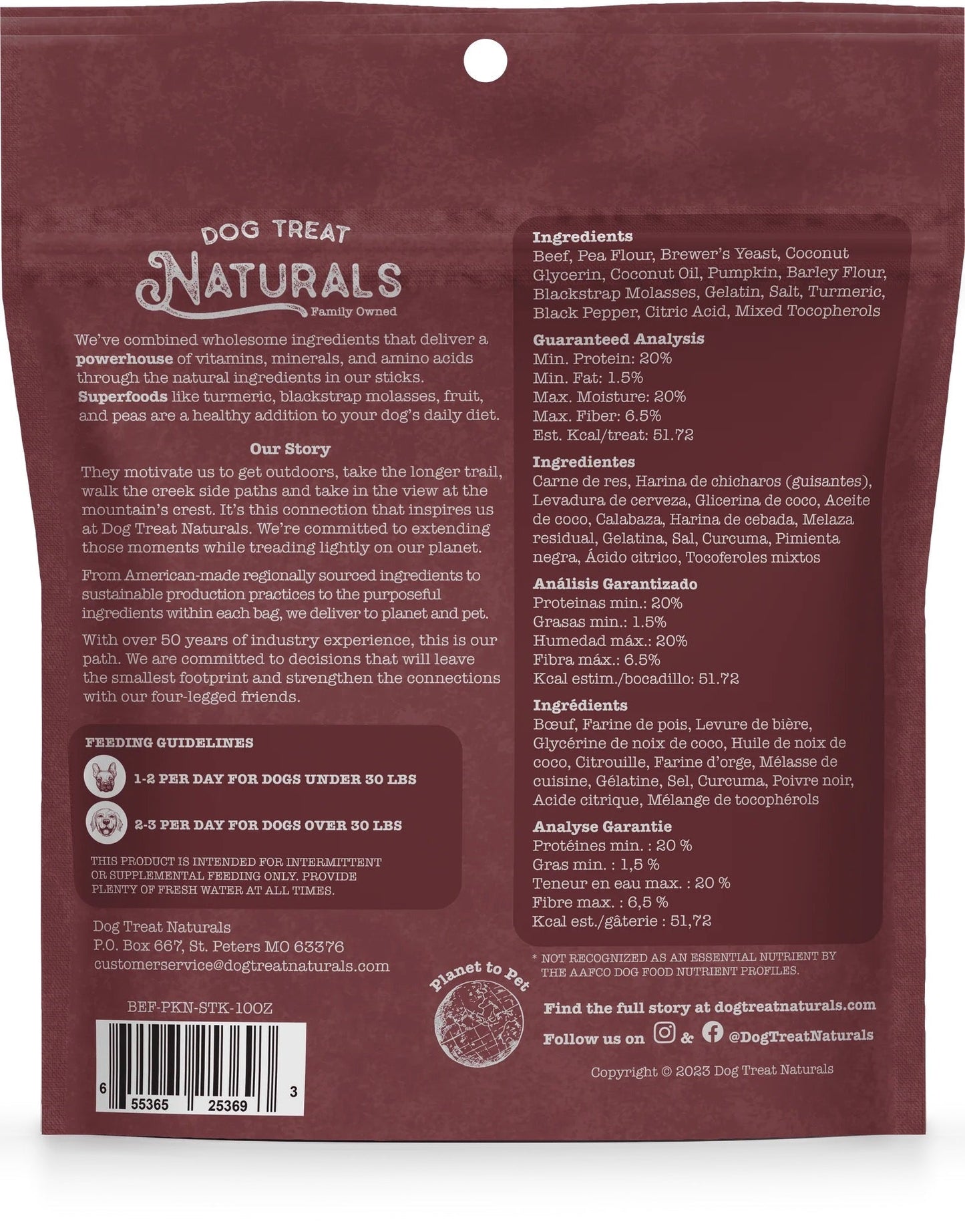 Dog Treats Naturals Superfood Beef & Pumpkin Chews 10oz Bag