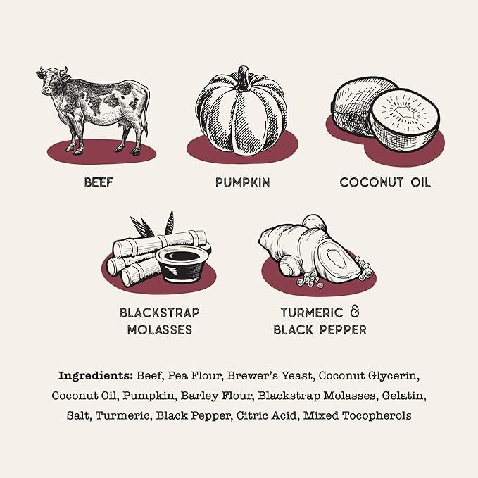Dog Treats Naturals Superfood Beef & Pumpkin Chews 10oz Bag