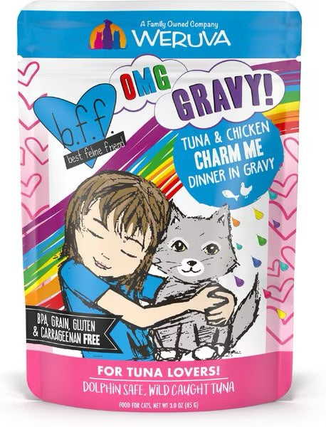 BFF OMG Charm Me Tuna & Chicken Wet Cat Pouch (3oz) - Majestic Pet Kingdom