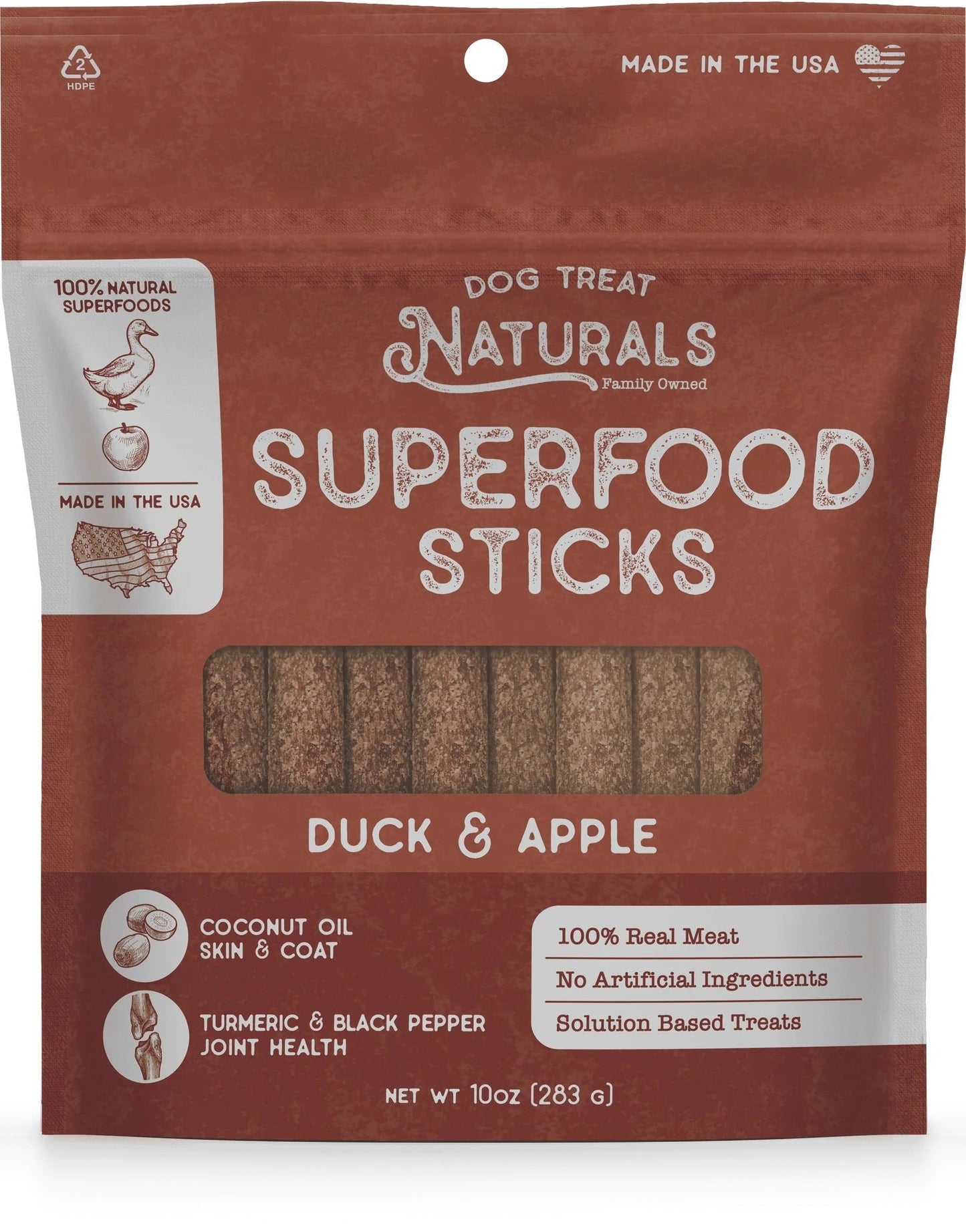 Dog Treats Naturals Superfood Duck and Apple Chews 10oz Pouc