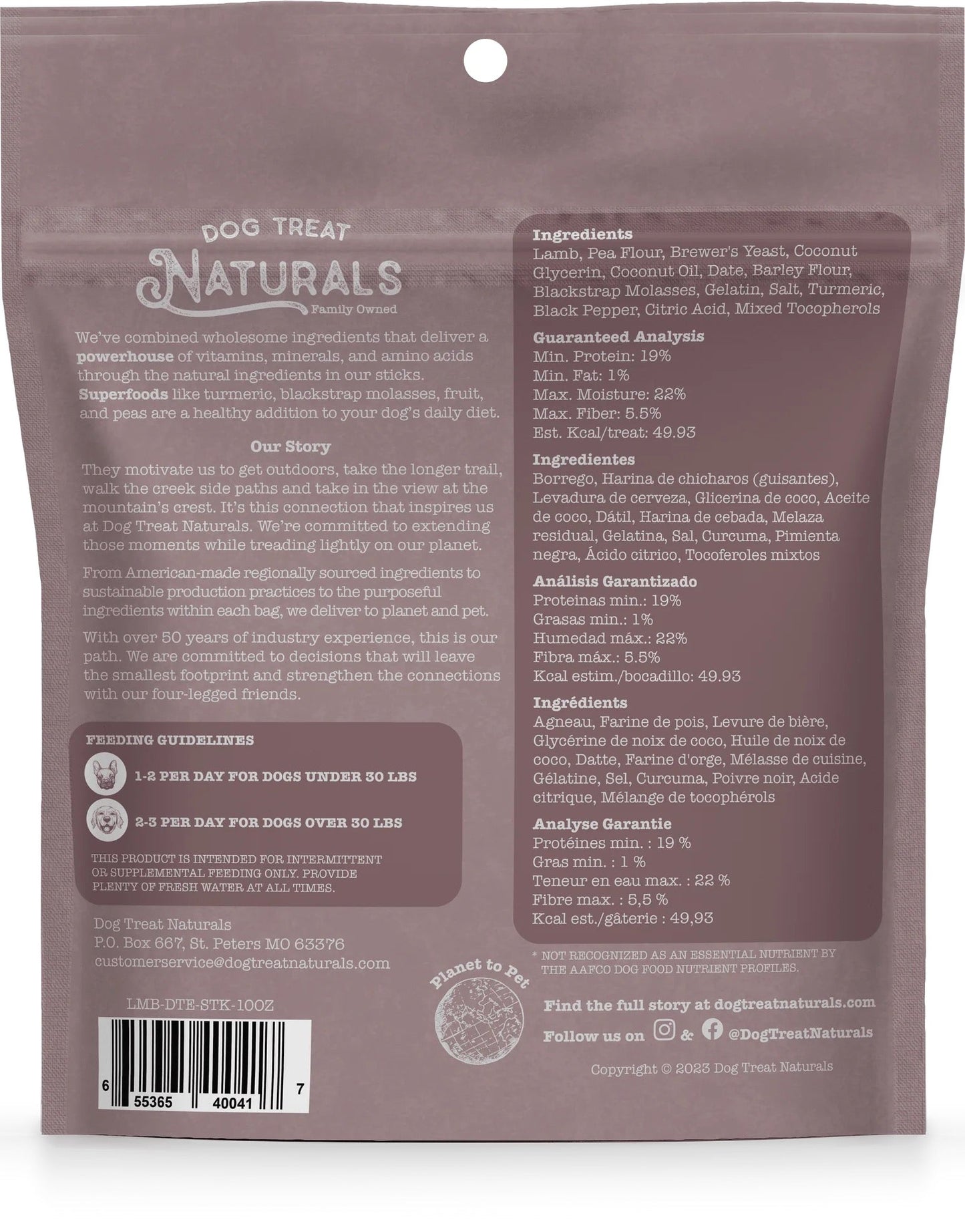 Dog Treats Naturals Superfood Lamb and Date Chews 10oz Pouch
