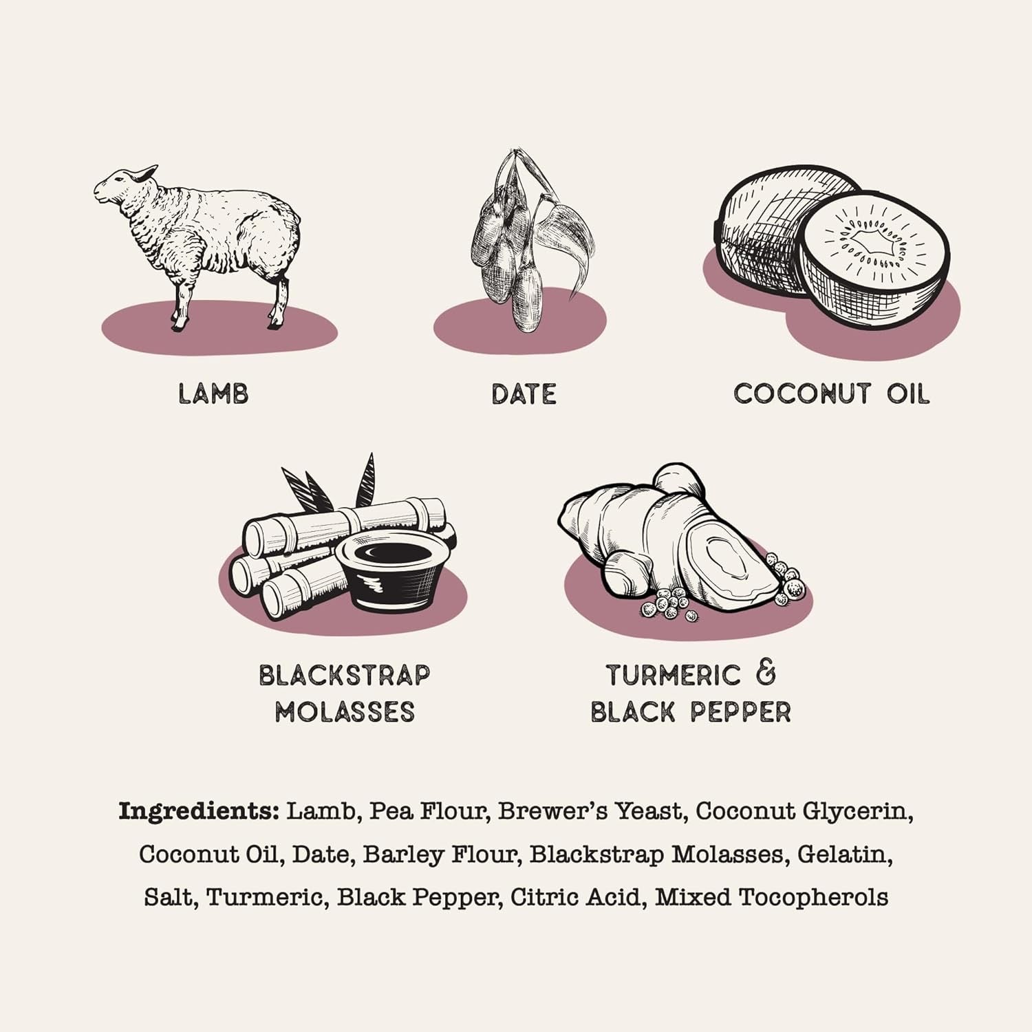 Dog Treats Naturals Superfood Lamb and Date Chews 10oz Pouch - Detail Angle 3 | Majestic Pet Kingdom