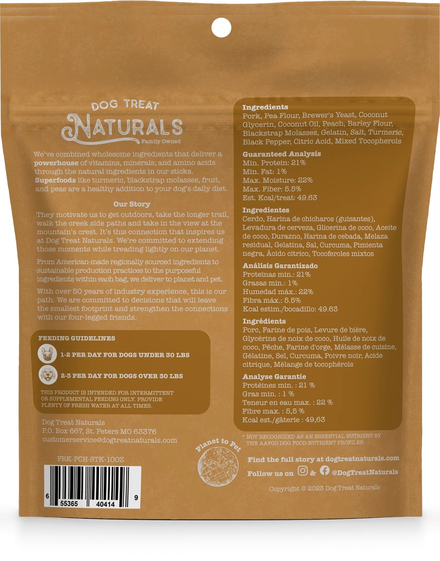 Dog Treats Naturals Superfood Pork and Peach Chews 10oz Bag - Detail Angle 2 | Majestic Pet Kingdom