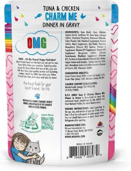 BFF OMG Charm Me Tuna & Chicken Wet Cat Pouch (3oz) - Majestic Pet Kingdom